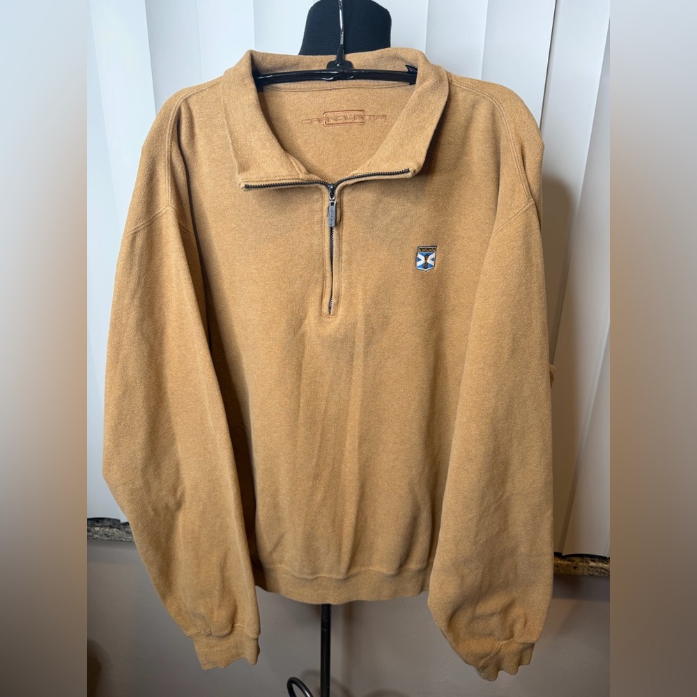 Carnoustie men’s quarter-zip sweater camel brown color size Kinloch Golf XL